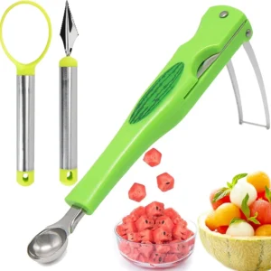 JAYVAR Coupe-pastèque Trancheuse avec Melon Baller Scoop Set 3 pzs-