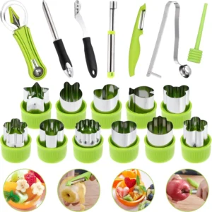Ensemble d'outils de sculpture carottage fruits et légumes en acier inoxydable 15 pièces cuisine-