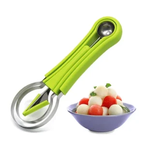 Suuker Ensemble de Pelle à Balles à Melon, Professionnel 4 en 1 Pastèque en Acier Inoxydable...-